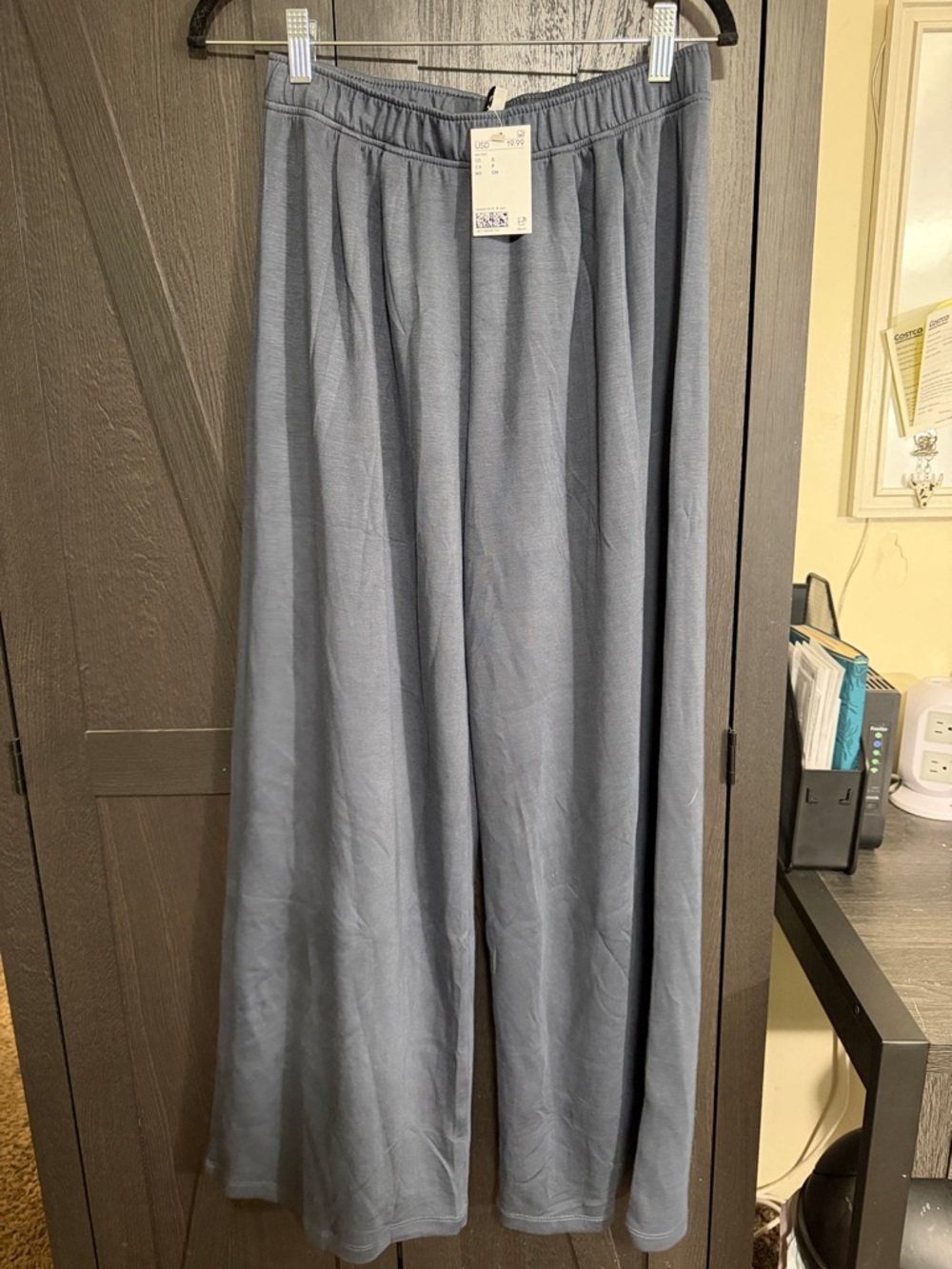 H&M Wide Leg Pants in Slate Blue